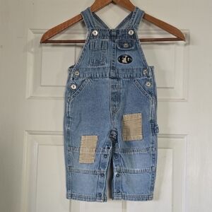 Faded Glory Denim Overalls with Patchwork 1972. Vintage 12 Months